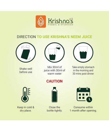 Krishna's Lot de 2 purificateurs de sang au jus de margousier de feuilles fra ches 500 ml 500 ml (lot de 2) - Buy Online on GoSupps.com