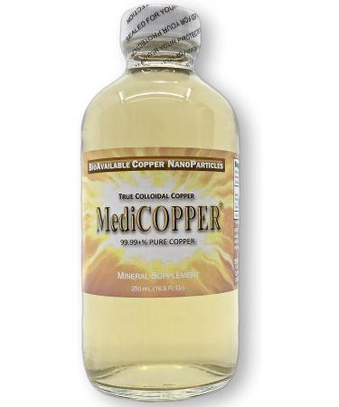 MediCOPPER True Colloidal Copper Dietary Supplement - 250 mL (8.45 Fl Oz) in Clear Glass Bottle - Buy Online on GoSupps.com
