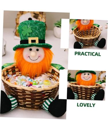 Mikinona Basket Irish Day Candy Basket Storage Shelving Storage Shelves Candies Party Favors Holder Household Trick 20.00X18.00X9.00CM Picture 1 - Buy Online on GoSupps.com