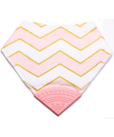 V&D HOME Baby and Toddler Dribble Bib with Teether - Pink and White Stripes | BPA & Phthalate Free - Buy Online on GoSupps.com