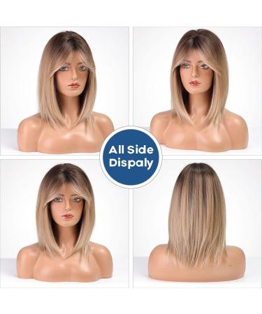 Shop Emmor Ashblonde Wigs with Curtain Bangs | Shoulder-Length Heat-Resistant Synthetic Wigs for Natural Everyday Use - Buy Online on GoSupps.com