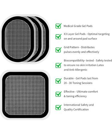 18-Pack Replacement Electrodes Gel Pads for EMS Muscle Stimulators | Spare Parts for Abs & Belly Trainers - Buy Online on GoSupps.com