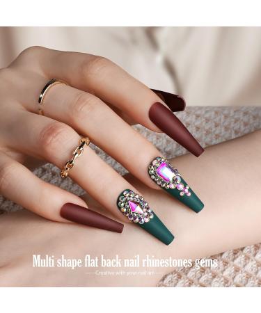 FANDAMEI Long Matte Press on Nails - 312 PCS Full Cover Coffin & Ballerina Nail Tips with Glue Rhinestones & Art Stickers - Perfect for International Shipping - Buy Online on GoSupps.com