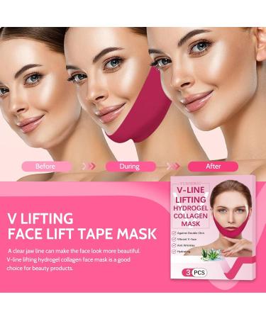 Face Mask V Lifting Face Lift Tape Double Chin Reducer Lifting Hydrogel Collagen Mask With Aloe Firming Anti-Wrinkle Mask Earhook Neck Lift Slimming Mask For Women & Men - Buy Online on GoSupps.com