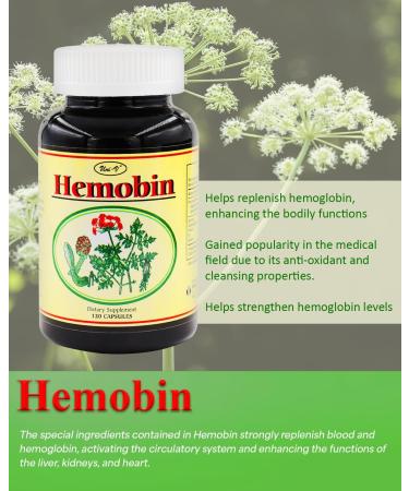 Healthy Land Hemobin 120 Capsules - Angelica Opuntia Alfalfa Hawthorn Berry Supplement for Optimal Blood Health - Buy Online on GoSupps.com
