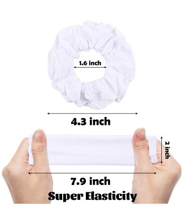 24 Pack White Cotton Hair Scrunchies for Tie Dye DIY - Elastic Headband Hair Ties for Women - Buy Online on GoSupps.com