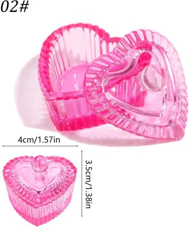 Nails Art Glass Dappen Dish Crystal Glass Dish Nails Art Dappen Dish With Lid Heart Shaped Liquids Crystal Cup - Buy Online on GoSupps.com