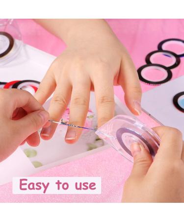 90-Pieces Nail Striping Tape Line Set - 30 Mixed Colors Rolls for DIY Nail Art with 2 Tape Dispensers - Buy Online on GoSupps.com