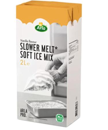 Arla Pro UHT Soft Ice Cream Mix 2L. Complete mix creamy flavour. Great for homemade ice cream mix