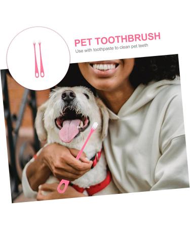 FOMIYES 2pcs Oral Tooth Tools Teeth Cleaners Soft-bristle Dog Cleaning Puppy Home Pets Pet Portable Cat 1 count (Pack of 1) Pink - Buy Online on GoSupps.com