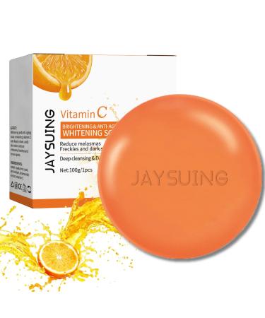 Vitamin C Soap Bar Natural Soap Orange Body Soap Bar Vitamin C Handmade Soap Hand Face Cleansing & Moisturizing Soap Bars for Face and Body Solid Soap for Reducing Acne and Scar Improve Skin Tone