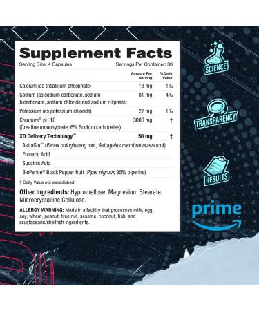 Buy Blue Star Nutraceuticals CREA-TECH - Pure Creatine Monohydrate & Electrolytes | Muscle Building & Strength Enhancement | 120 Veggie Capsules - 30 Day Supply - Buy Online on GoSupps.com