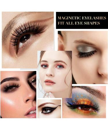 Magnetic Eyeliner and Magnetic Eyelash Kit No Glue Reusable Silk False Lashes Waterproof Natural Look Reusable 5 Magnets False Lashes and Liner with Applicator - Buy Online on GoSupps.com