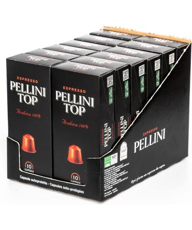 Pellini Caf Top 100% Arabica 120 Nespresso Compatible Coffee Capsules with Intense and Enveloping Aroma and Delicate Roasting Compostable and Self-Protected 12 Packs of 10 Capsules - Buy Online on GoSupps.com