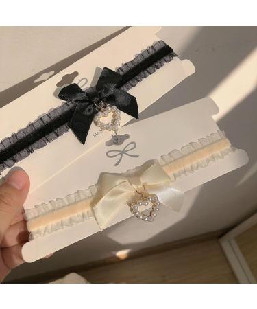 Oralgos Elegant Lace Heart Pendant Necklace for Women - Modern Pearl Collar Chain Decoration - Buy Online on GoSupps.com