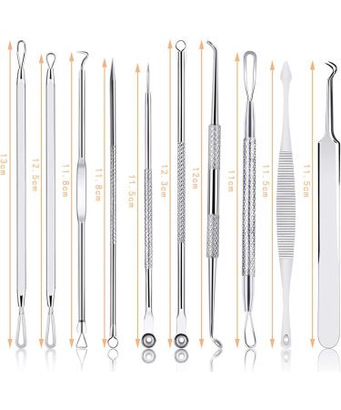 Blackhead Remover Tool Kit 10 Pieces Comedone Extractor Tool Blemish Whitehead Removal Acne Needle Pimple Spot Popper Stainless Steel Gold - Buy Online on GoSupps.com