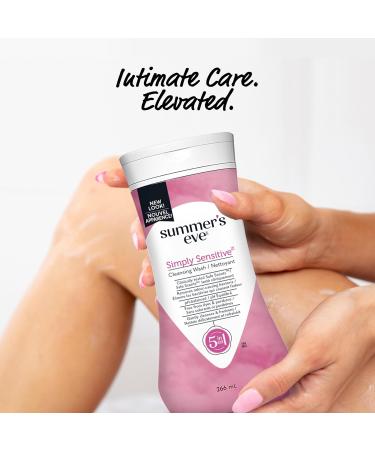 Summer's Eve Simply Sensitive Cleansing Wash for Sensitive Skin Pack of 3 266ml per bottle Unscented 9 Fl Oz (Pack of 3) - Buy Online on GoSupps.com