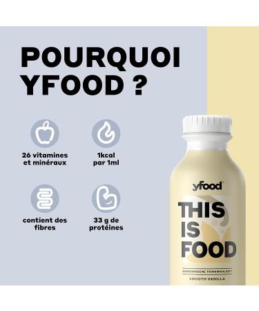 yfood Smooth Vanilla ready-to-drink meal THIS IS FOOD meal replacement 34 g protein 26 vitamins and minerals (12 x 500 ml) vanilla flavour - Buy Online on GoSupps.com