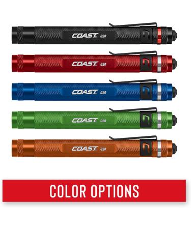 Coast G20 Inspection Beam LED Penlight - Adjustable Pocket Clip, 54 Lumens, Black - 1 Pack - Buy Online on GoSupps.com