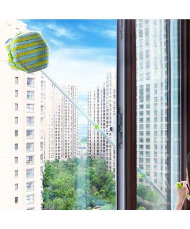 Detachable Telescopic U Shaped Professional Window Cleaning Tool Flexible Outside Double-Sided Glass Cleaner Kit Green - Buy Online on GoSupps.com