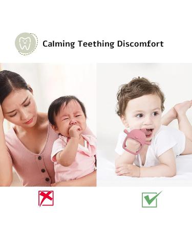 Chick Shape Baby Teething Toys | Food-Grade Silicone Teether for Soothing Pain Relief | Easy-to-Grip Baby Chew Toy (Dark Pink) - Buy Online on GoSupps.com