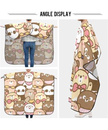 Waterproof Barber Cape | Cute Cartoon Bear & Panda Haircut Bib for Men & Women | Unisex Cheetah Hair Cutting Cape - Buy Online on GoSupps.com