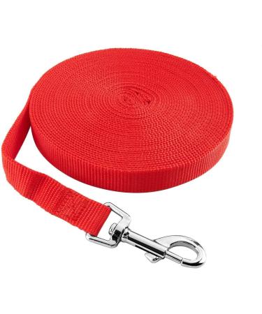 Happy Hachi 33m Red Tow Line for Dogs - Durable Nylon Training Leash with D-Carabiner & Grip Cushion | Ideal for All Dog Sizes - Buy Online on GoSupps.com