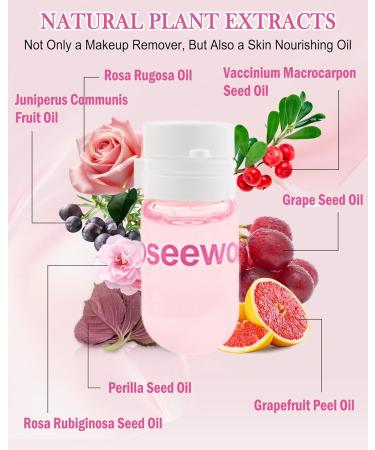 Makeup Remover Oil Portable Kit-20 Pcs Rose Mini Travel Size Face Deep Cleansing Oil Small Moisturizing Facial Cleansing Oil Cleaning without Clogging Pores Residue-Free for Dry & Normal Skin - Buy Online on GoSupps.com