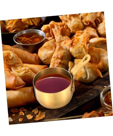 Zerodeko Metal Bowls 2pcs Sauce Milk Cup 304 Stainless Steel Sauce Plate Household Milk Warmer Pot 8.5X5.3X3.2CMx2pcs Goldenx2pcs - Buy Online on GoSupps.com