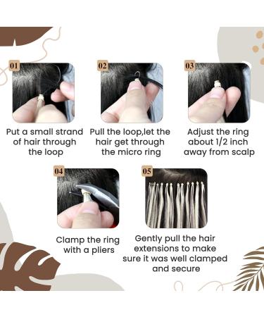 Buy Hetto Microring Hair Extensions - Real Hair Balayage Dark Brown with Red Blonde #P4/27 45cm 50g Remy Quality - Buy Online on GoSupps.com