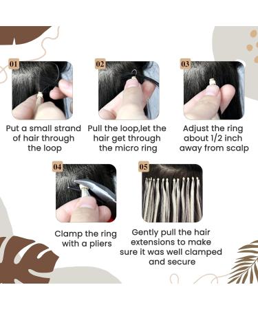 Hetto Real Hair Extensions - Microring Balayage Remy Hair - Smooth Black & Silver #1B/Silver/1B - 50cm Length - Buy Online on GoSupps.com