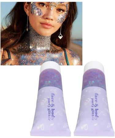 Brilliant Purple Face and Body Glitter Gel Long-Lasting Shimmer for Festivals & Parties | Multi-Color Cosmetic Makeup - Buy Online on GoSupps.com