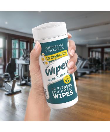 Wipex Fitness Equipment Wipes - Natural Plant-Based Gym Cleaner 50 Count Lemongrass & Eucalyptus - Ideal for Home Gym & Yoga Mats - Buy Online on GoSupps.com