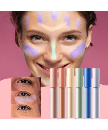 Hobngmuc Color Corrector Liquid Concealer 6x Color Corrector Concealer Blendable Face Highlighter Contour Stick for Mature Skin Dullness Redness Makeup - Buy Online on GoSupps.com