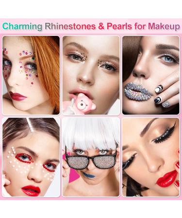 4900PCS Face Gems & Pearls Set with Glue - Makeup Rhinestones Kit for Nail, Hair, Body, Eyes - Rhinestone & Pearl Jewels with Tools - Buy Online on GoSupps.com