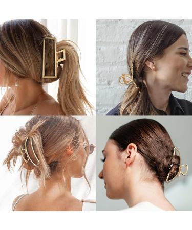 Buy Slipproof Big Hair Clips for Thick & Thin Hair - 5 Pack Metal Hair Claws for Women - Buy Online on GoSupps.com