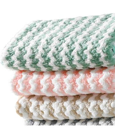 5pcs Super Absorbent Stripes Dish Cloths Reusable Kitchen Towels for Effective Clean Kitchen Bathroom - Buy Online on GoSupps.com