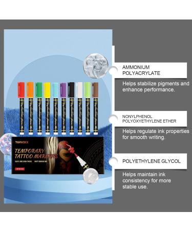  Generisch Skin Pencil | 10 Colors Skin Friendly Face Fine Point Skin Pencils for Birthday Cosplay Festival Makeup Party Teens Adults - Buy Online on GoSupps.com