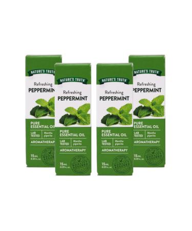 Nature's Truth Peppermint Essential Oil for Diffusers and Aromatherapy 0.51 FL OZ - 4 Pack
