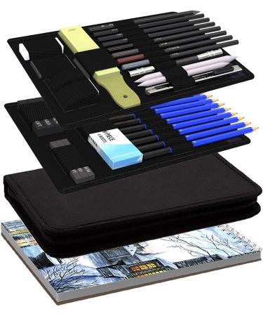 41-Piece Sketch Pencils Set with Sketchbook | Complete Artist Kit for Kids, Teens, and Adults | Professional Drawing Set with Erasers, Pastels, and Case - Buy Online on GoSupps.com