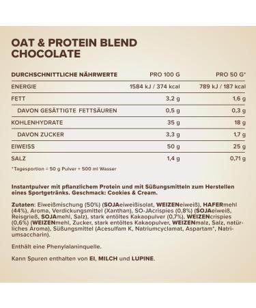 Ironmaxx Pumping Billy Oat & Protein Blend - Vegan Cookies & Cream Protein Powder | Soy & Whey Isolate | 500G Weight Gainer for Muscle Growth - Buy Online on GoSupps.com