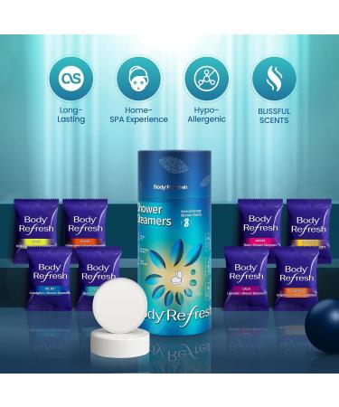 BodyRefresh Shower Steamers Aromatherapy - 8 Pack Shower Bombs with Essential Oils for Self Care Stocking Stuffers for Adults Christmas Gifts for Women Mens Gifts - Buy Online on GoSupps.com