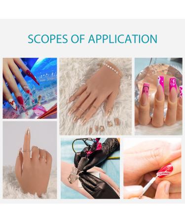 YEEFAIRY Silicone Practice Hand for Acrylic Nails | 528pcs Nail Tips | Soft Realistic Mannequin Hand for Nail Art Practice | Flexible Bendable Fake Hand for Tattoo & Jewelry Display (Bronze, Left) - Buy Online on GoSupps.com