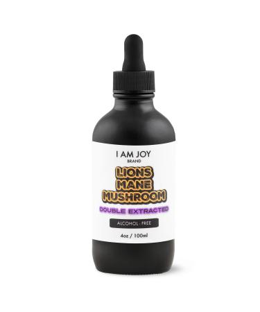 I Am Joy: Lions Mane Mushroom Liquid Extract (Alcohol Free) Double Extraction - Pure High Concentration Organic Tincture 4oz 100ml - Buy Online on GoSupps.com