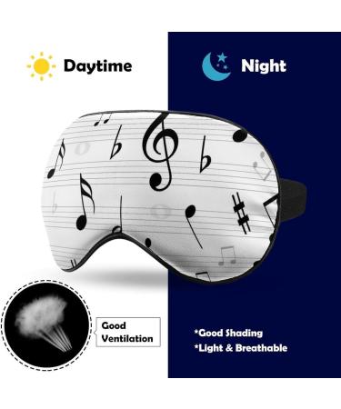 Sleep Mask with Music Notes - Light Blocking Eye Mask for Sleep | Adjustable Soft Eye Shade for Men & Women - Buy Online on GoSupps.com