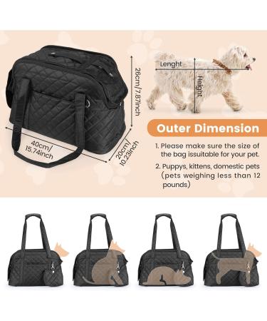 Happy Hachi Dog & Cat Carrier Bag - Portable Travel Bag for Small Pets with Shoulder Strap & Breathable Mesh - Ideal for Pets Up to 7 kg (Black) - Buy Online on GoSupps.com