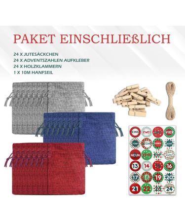 KONTONTY 1 Set Christmas Bag Candy Bags Christmas Advent Calendar Storage Pouch Drawstring Storage Bags - Buy Online on GoSupps.com