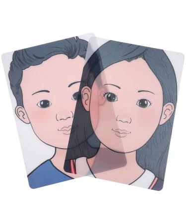 Angoily Planche d'Entra nement au Maquillage Artistique R utilisable 2 Pi ces A4 en Plastique pour Visage Gar on et Fille Mod le Pratique pour D butants et Maquilleurs Professionnels
