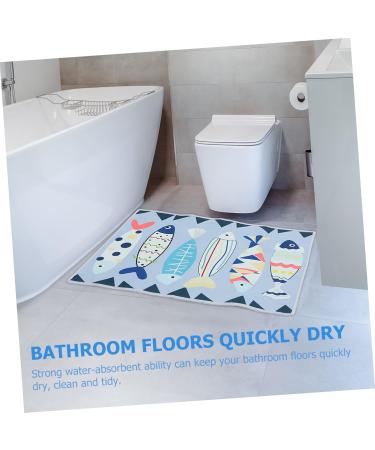 Alipis 2pcs Water-Absorbing Bath Bathmat Fish Bathroom Kitchen Carpet Non-Slip Floor Mat Printing for Xcm As Shownx2pcs mediumx2pcs - Buy Online on GoSupps.com