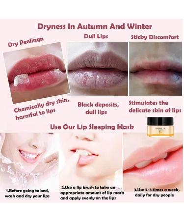 Orange Lip Sleeping Mask for Night Moisturizing and Repairing Dry, Chapped Lips - Lip Oil and Moisturizer to Fade Lip Lines - Buy Online on GoSupps.com